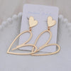 Vintage Hollow Metal Heart Pendant Earrings for Women European Punk Big Long Drop Earrings Wedding Party Golden Jewelry - Image 1