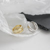 Silver Elegant Twist Two Circle Rings for Women Couple Simple Geometric Handmade Jewelry Adjustable - Image 4