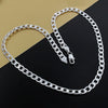 Charms Silver 6mm Flat Chain Necklace, Noble Jewelry for Men Women,lover Wedding Party Gifts - Image 1