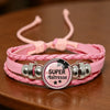 Merci Maitresse French Letter Word Teacher's Day Gift Pink Leather Bracelet with Glass Cabochon Charm Handmade Jewelry for Thank - Image 6