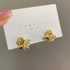 Charm Irregularity Fold and Wrinkle Metal Block Stud Earrings for Women Personality Korea Earring Jewelry Accessories - Image 7