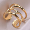 Abstract Hollow Irregular Open Adjustable Stainless Steel Rings Gothic Irregular Geometric Hammered Heart Lover Jewelry Rings - Image 5