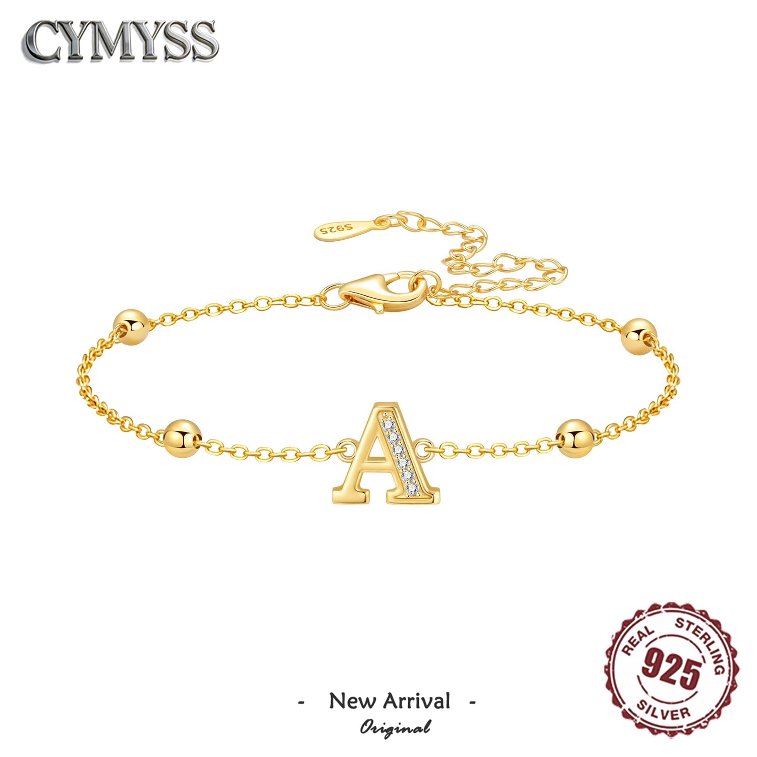 Silver Zircon Gold 26 Letter Bracelets For Woman Simple Jewelry Wedding Party GiftS Jewelry A - Image 1
