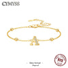 Silver Zircon Gold 26 Letter Bracelets For Woman Simple Jewelry Wedding Party GiftS Jewelry A - Image 1