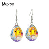 Kandinsky Circles Tear drop Earring Geometric Art Fish hook Earrings Glass Dome Jewelry Handmade Items - Image 8