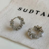 Irregular Wavy Pleated Hoop Earrings in Stainless Steel - Image 8