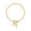 Zircon Cross Charm Bracelet for Women Stackable Birthstone Bracelet Stainless Steel Beaded Stretch Hand Chain Jewelry Girlfriend - Image 12