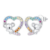 Silver Cat panda koala deer unicorn elephant Zircon Earrings for Women Jewelry Wedding Birthday Gift - Image 8
