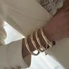 4Pcs/Set Simple Punk Metal Round Bangles Set Exaggerated Vintage Irregular Wide Cuff Bangle Stackable Bracelet Jewelry - Image 3