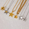 Minimalist Classic Gold Color Plated Stainless Steel Smooth Five Pointed Star Pendant Necklace Stackable Chain Neckla - Image 1