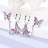 Butterfly Hoop Earrings with Colorful Cubic Zirconia - Image 37