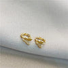 Silver Color Four Pointed Star Hoop Earrings For Women Simple Metal Cross Star Piercing Earrings Aesthetic Jewelry Gift - Image 9