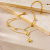 316 Stainless Steel Zircon Inlay Moon Star Combination Long Pendant Anklet Women Golden Plated Foot Chain - Image 5