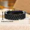 Three Row Tiny Round Stone Black Zircon Rings For Women Vintage Black Metal Engagement Ring Wedding Jewelry Bridal Birthday Gift - Image 5