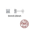 QooLady Silver Shiny Square Cubic Zirconia Stud Earrings for Women Jewelry Accessories Gift - Image 11