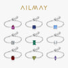 Silver 12 Month Birthday Stone Adjustable Chain Rings For Women Everyday Wear And As Gifts - Image 1