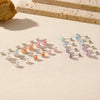 Silver Polygon Multi-Color Rose Cut Cubic Zirconia Stud Earrings For Women Party Jewelry - Image 6