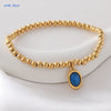 Mhs.sun Stone 12 Months Birthstone Bracelets Gold Plated Stainless Steel Bead Bracelet Birthday Jewelry For Women Men - Image 8