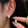 Environmentally Friendly Brass Marquise Zirconia Hoop Earring For Women Minimalist Gold Plated Pear Earring - Image 5