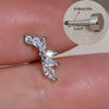 1PC Dainty Cubic Zirconia Flat Back Cartilage Earrings Helix Tragus Standard Lobe Flat Multiple Piercing Earring Women's Jewelry - Image 8