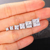 Square Cubic Zirconia Stud Earrings in Gold-Tone or Silver-Tone - Image 2