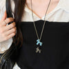 Colorful Horse Pendant Long Necklace for Women's Adjustable Sweater Chain Jewelry Accessory - Image 3