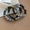 Multi-style Leopard Print Bamboo Tube Acrylic Stretchy Bracelets for Women Men Retro Resin Beaded Bangles Stack Jewelry Gift K1 - Image 7