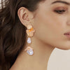Exaggerated Irregular Alloy Leaves Drop Earrings Baroque Imitation Treasure Earring For Women Jewelry Accessories - Image 2