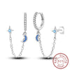 Silver Hoop Earrings Star Moon Stud Drop Earrings For Woman Party Wedding Accessories Jewelry Gift - Image 14