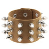 Three Row Cuspidal Spikes Rivet Stud Wide Cuff PU Leather Punk Gothic Rock Unisex Bracelet Men Jewelry Leather Bracelet - Image 6