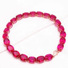 Classic copper plated rose gold inlaid ruby bracelet for women and simple engagement elliptic Beaded bangles jewelry - Image 4
