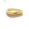 Iced Out Stack Chain Ring Gold Color Micro Paved CZ Engagement Band Multi Piece Stacking Finger Jewelry - Image 17
