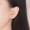 Silver Jewelry Crsytal Snowflake Stud Earrings For Woman - Image 5
