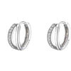 Round Hoop Earrings with Stone Accents in Gold-Tone Silver-Tone and Rose Gold-Tone - Image 10