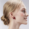 Rose Flower Rhinestone Stud Earrings For Women Blue Red Purple Round Bouquet Crystal Earring Wedding Jewelry Gift - Image 3