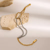 Two tone Chain Bracelet Gold and Silver Color blocked Women's Jewelry Gift for Her - Image 6