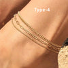 Gold Plated Ankle Bracelets for Women, Stainless Steel Cuban Link Chain Layered Anklet Set for Teen Girls Jewelry - Image 11