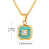 Turquoise Pendant Necklace for Men, Stainless Steel Box Chain Geometric Square Compass Stone Vintage Jewelry Gift - Image 14