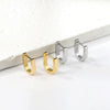 Geometric Square Star Heart U Shape Hoop Earrings For Women Men Golden Sliver Color Stainless Steel Retro Piercing - Image 6