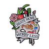 Create More Worry Less Enamel Pin Artist Palette Paintbrush Brooch Floral Art Badge Inspirational Quote Gift Painters Students J - Image 6