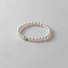 Silver Bead Pearl Chain Square Adjustable Ring for Women Classic Jewelry Minimalist Accessories - Image 4