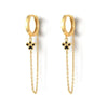 Gold Silver Color Plated Double Hole Link Chain Circle Hoop Earrings Zircon Star Lightning Eye Pendant Huggie Piercing Earring - Image 11