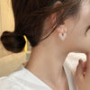 Light Unique Love lmitation Pearl Earrings Heart Hoop Earring for Women Wedding Prom Metaljewelry Jewe - Image 3