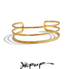 Stainless Steel Layered Hollow Cuff Open Minimalist Bracelet Bangle Statement Attractive Wrist Jewelry - Image 1