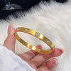 Stainless Steel Bangle Bracelet with Cubic Zirconia Details in Gold-Tone or Silver-Tone - Image 5