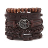 Bracelet Viking Bracelet For Men Hand Bracelets Woven Skull Hand Jewelry Adjustable Leather Set viking man bracelet - Image 17