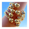 5Pcs Gold Plated Copper Charm Ball Cuff Bangle Women Bracelet Stackable Daily Jewelry - Image 1