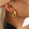 Stainless Steel Three-Layer Knot Earrings for Women Vintage Glossy Geometric Twisted Earrings Party Jewelry Gifts - Image 2