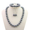 Jewelry for Women 12mm Black Imitation Pearls Necklace Bracelet Earring Set Girl Christmas Wedding Gift Design Manufacturing - Image 1