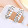 Noble Silver Hoop Earrings for Women Crystal Zirconia Earrings Party Wedding Versatile Jewelry - Image 5